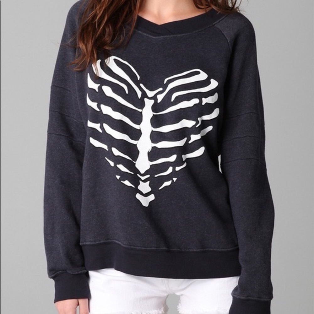Wildfox Couture Skeleton Heart Sweatshirt